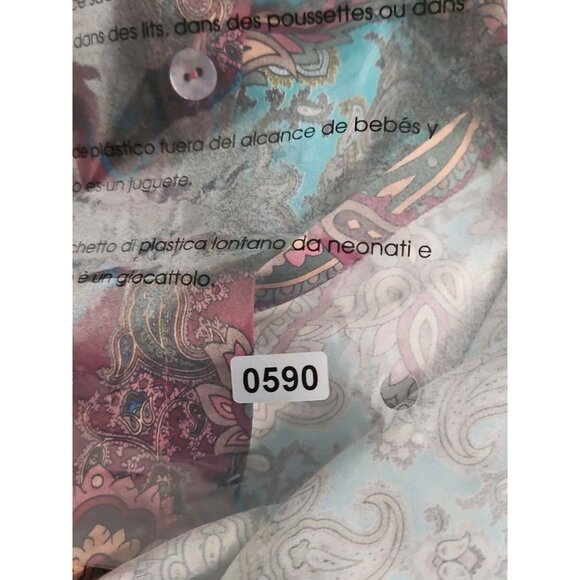 Soft Surroundings Silk Paisley Button Down Long Sleeve Vibrant Blouse Medium - Picture 6 of 6